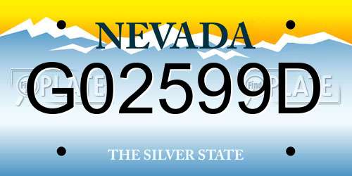 G02599D Nevada License Plate
