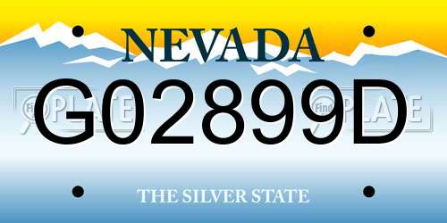 G02899D Nevada License Plate