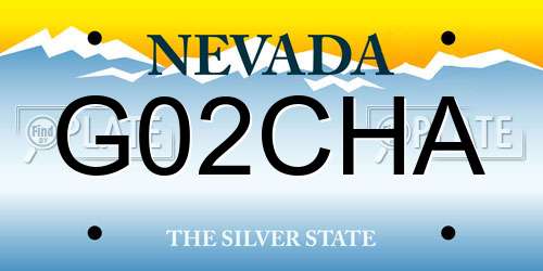 G02CHA Nevada License Plate