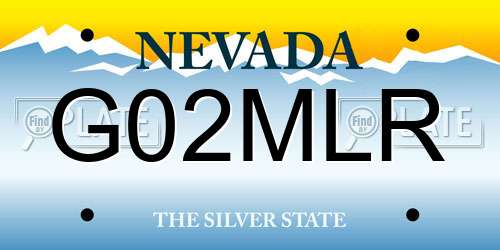 G02MLR Nevada License Plate