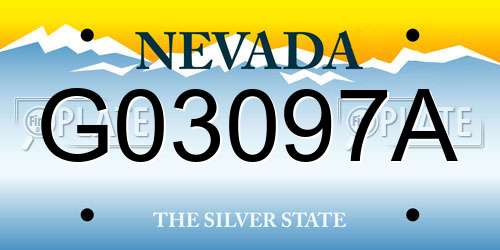 G03097A Nevada License Plate