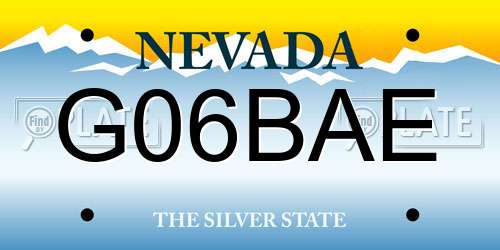 G06BAE Nevada License Plate