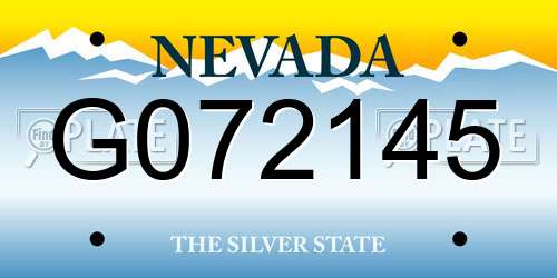 G072145 Nevada License Plate