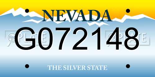 G072148 Nevada License Plate