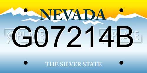 G07214B Nevada License Plate