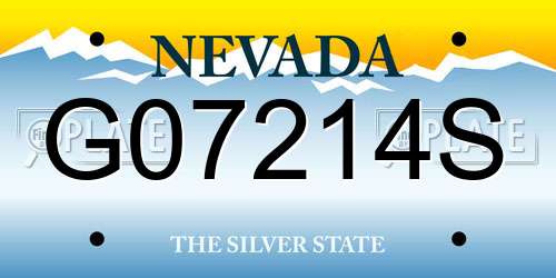 G07214S Nevada License Plate