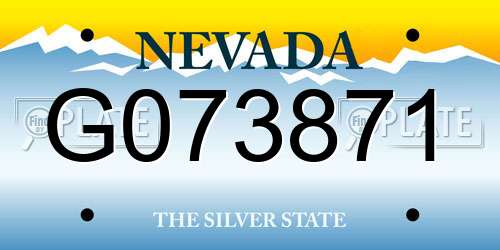 G073871 Nevada License Plate