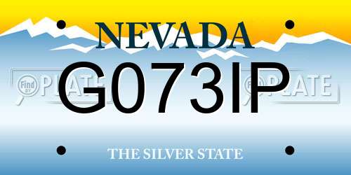 G073IP Nevada License Plate