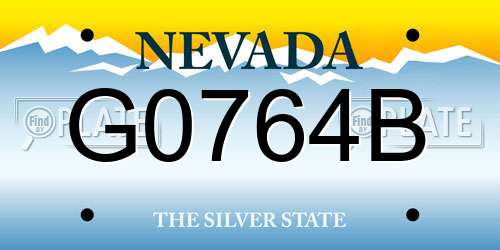 G0764B Nevada License Plate