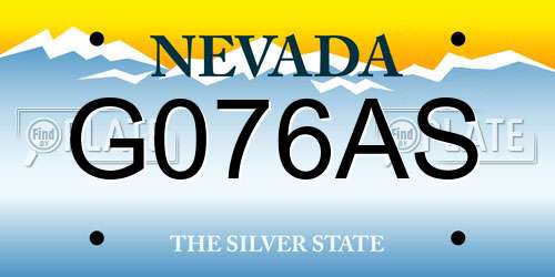 G076AS Nevada License Plate