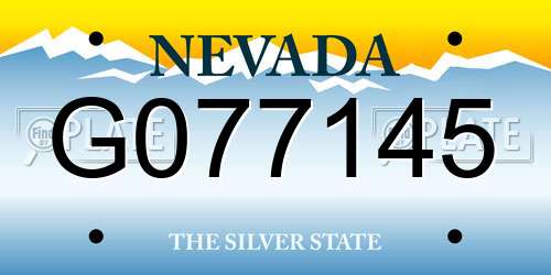 G077145 Nevada License Plate