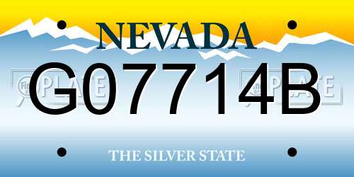 G07714B Nevada License Plate