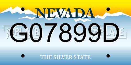 G07899D Nevada License Plate