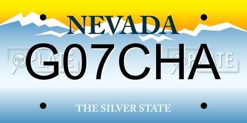 G07CHA Nevada License Plate