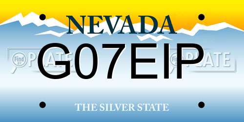 G07EIP Nevada License Plate