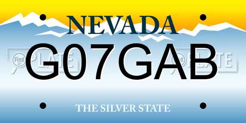 G07GAB Nevada License Plate