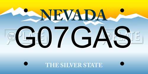 G07GAS Nevada License Plate