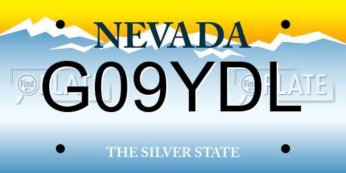 G09YDL Nevada License Plate