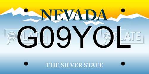 G09YOL Nevada License Plate