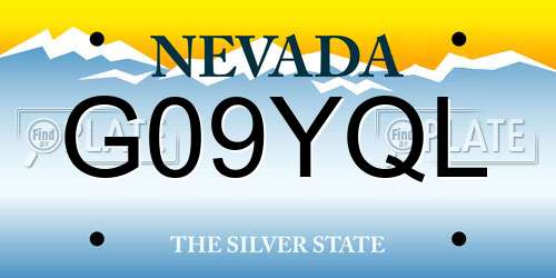 G09YQL Nevada License Plate