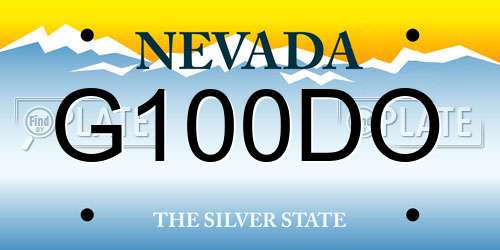 G100DO Nevada License Plate