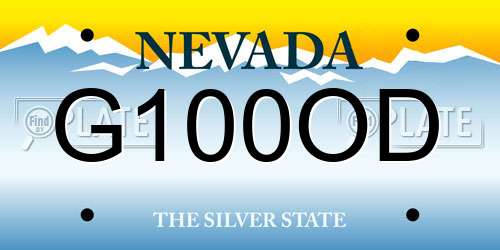 G100OD Nevada License Plate