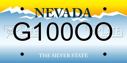 G100OO Nevada License Plate