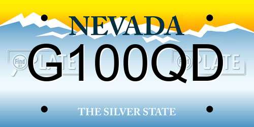 G100QD Nevada License Plate