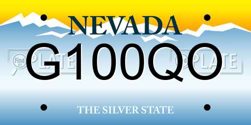 G100QO Nevada License Plate