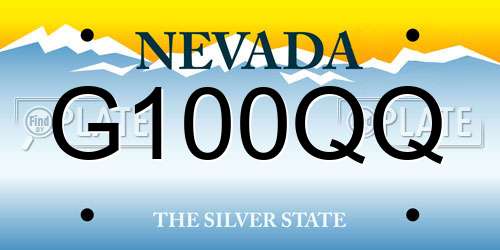 G100QQ Nevada License Plate