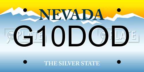 G10DOD Nevada License Plate