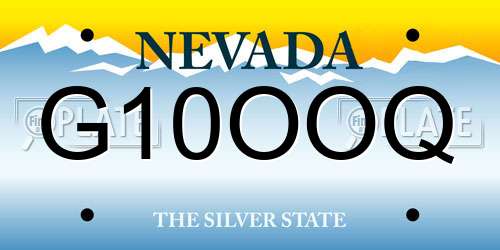 G10OOQ Nevada License Plate