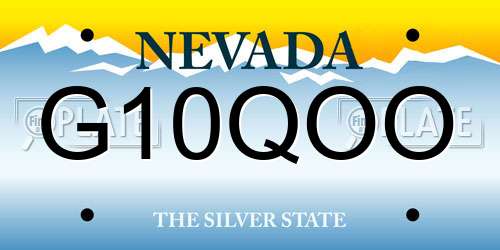 G10QOO Nevada License Plate