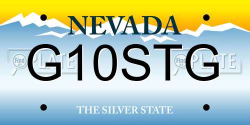 G10STG Nevada License Plate