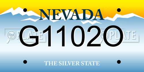 G1102O Nevada License Plate