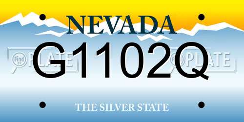 G1102Q Nevada License Plate