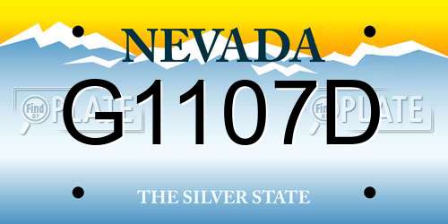 G1107D Nevada License Plate