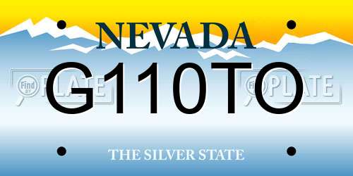 G110TO Nevada License Plate