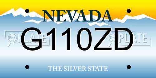 G110ZD Nevada License Plate