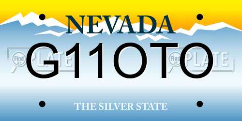 G11OTO Nevada License Plate