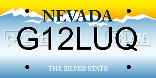 G12LUQ Nevada License Plate