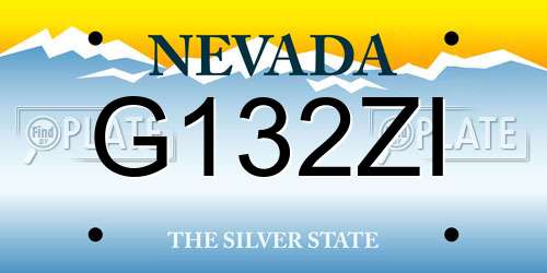 G132ZI Nevada License Plate