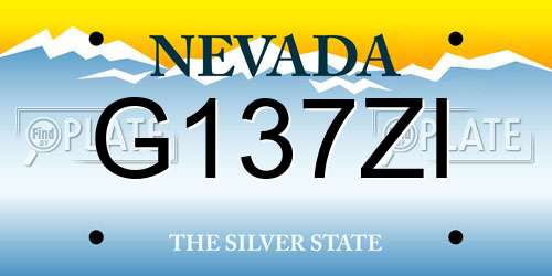 G137ZI Nevada License Plate
