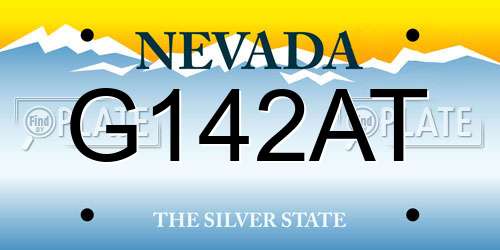 G142AT Nevada License Plate