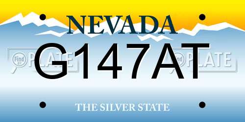 G147AT Nevada License Plate