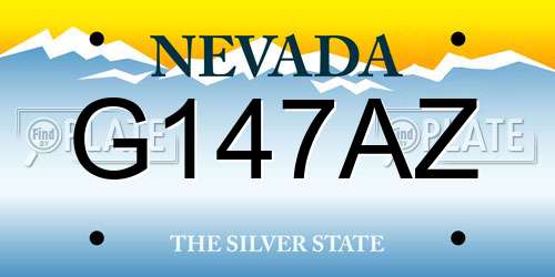 G147AZ Nevada License Plate