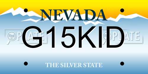 G15KID Nevada License Plate