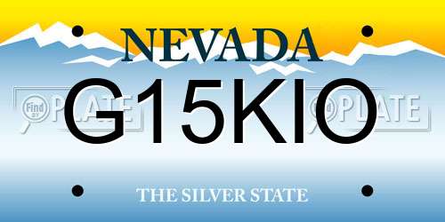 G15KIO Nevada License Plate