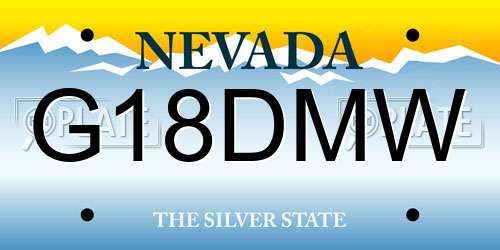 G18DMW Nevada License Plate