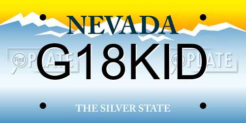 G18KID Nevada License Plate